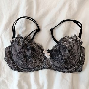 New! Victoria's Secret 34d balconette demi sheer lace black bra